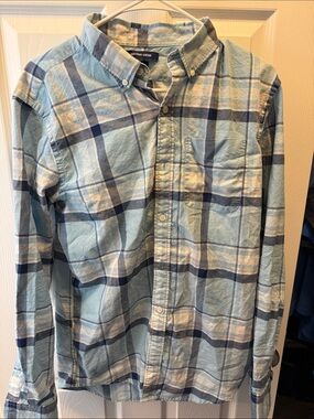 Old Navy Blue Plaid Button-Down Shirt
